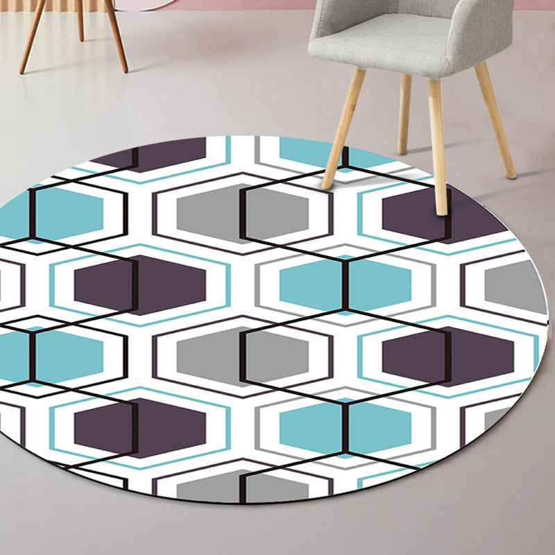 Novelty Geometric Print Rug Multi Colored Modern Carpet Polyester Anti-Slip Backing Washable Stain Resistant Area Rug for Room Gray Blue Clearhalo 'Area Rug' 'Modern' 'Rugs' Rug' 2317112