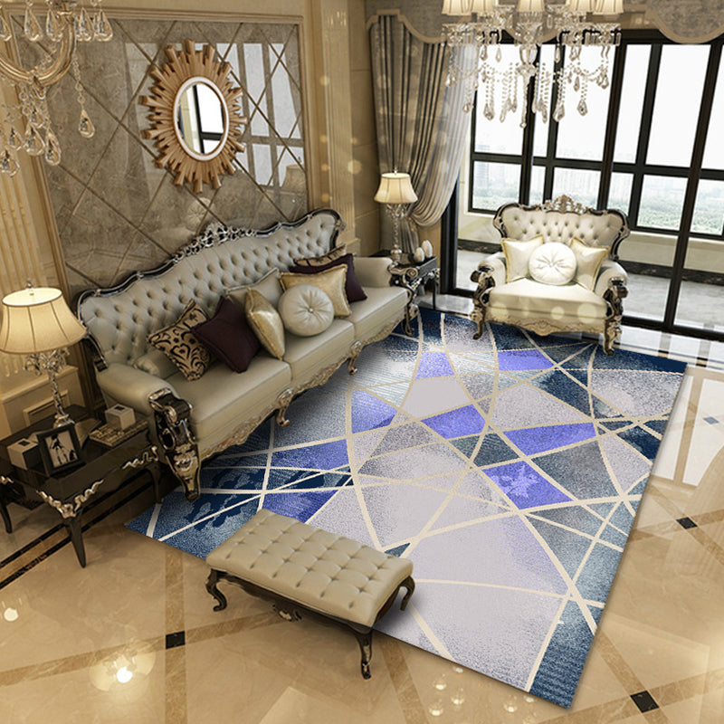 Multi-Colored Geometric Rug Synthetics Contemporary Rug Anti-Slip Stain Resistant Machine Washable Area Rug for Home Purple Clearhalo 'Area Rug' 'Modern' 'Rugs' Rug' 2317131