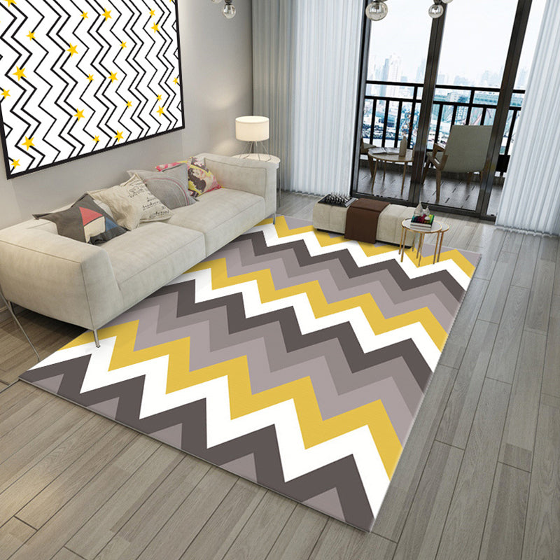 Bold Color Block Geometric Rug Multi Color Modern Rug Polypropylene Machine Washable Non-Slip Stain Resistant Rug for Living Room Brown Clearhalo 'Area Rug' 'Modern' 'Rugs' Rug' 2317154