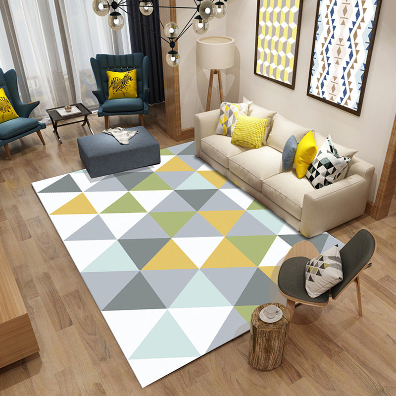 Bold Color Block Geometric Rug Multi Color Modern Rug Polypropylene Machine Washable Non-Slip Stain Resistant Rug for Living Room Light Green Clearhalo 'Area Rug' 'Modern' 'Rugs' Rug' 2317155