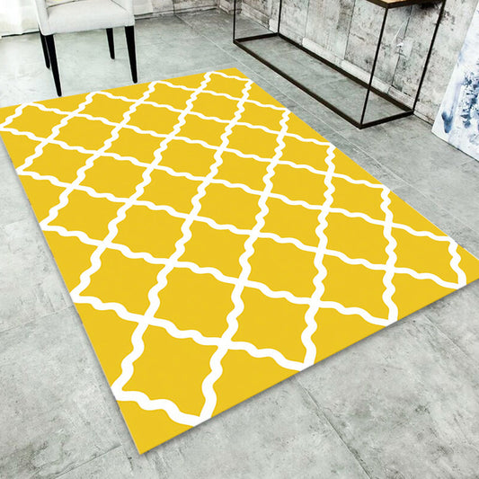 Minimalist Modern Rug Multicolor Geometric Trellis Print Carpet Anti-Slip Machine Washable Pet Friendly Rug for Room Golden Clearhalo 'Area Rug' 'Modern' 'Rugs' Rug' 2317156