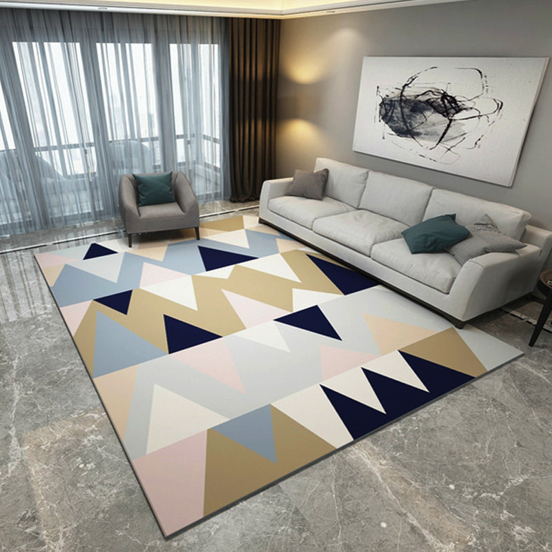 Contemporary Geometric Printed Rug Multi Colored Polyester Carpet Anti-Slip Backing Machine Wash Pet Friendly Rug for Great Room Taupe Clearhalo 'Area Rug' 'Modern' 'Rugs' Rug' 2317174