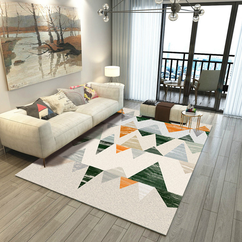 Contemporary Geometric Printed Rug Multi Colored Polyester Carpet Anti-Slip Backing Machine Wash Pet Friendly Rug for Great Room Khaki Clearhalo 'Area Rug' 'Modern' 'Rugs' Rug' 2317177