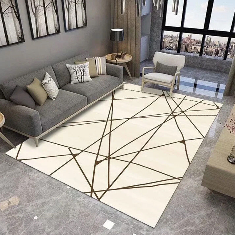 Chic Multi Color Minimalist Rug Polypropylene Abstract Geometry Rug Pet Friendly Non-Slip Machine Washable Rug for Drawing Room Beige Clearhalo 'Area Rug' 'Modern' 'Rugs' Rug' 2317202