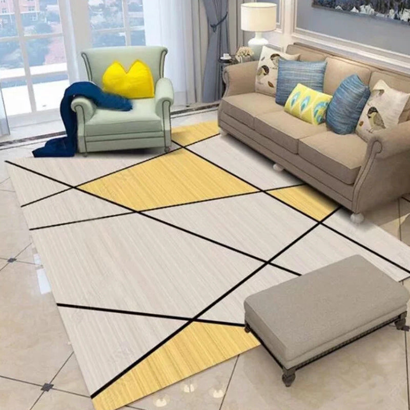 Chic Multi Color Minimalist Rug Polypropylene Abstract Geometry Rug Pet Friendly Non-Slip Machine Washable Rug for Drawing Room Yellow Clearhalo 'Area Rug' 'Modern' 'Rugs' Rug' 2317206