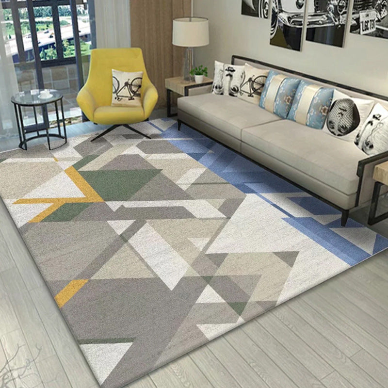 Chic Multi Color Minimalist Rug Polypropylene Abstract Geometry Rug Pet Friendly Non-Slip Machine Washable Rug for Drawing Room Light Gray Clearhalo 'Area Rug' 'Modern' 'Rugs' Rug' 2317207