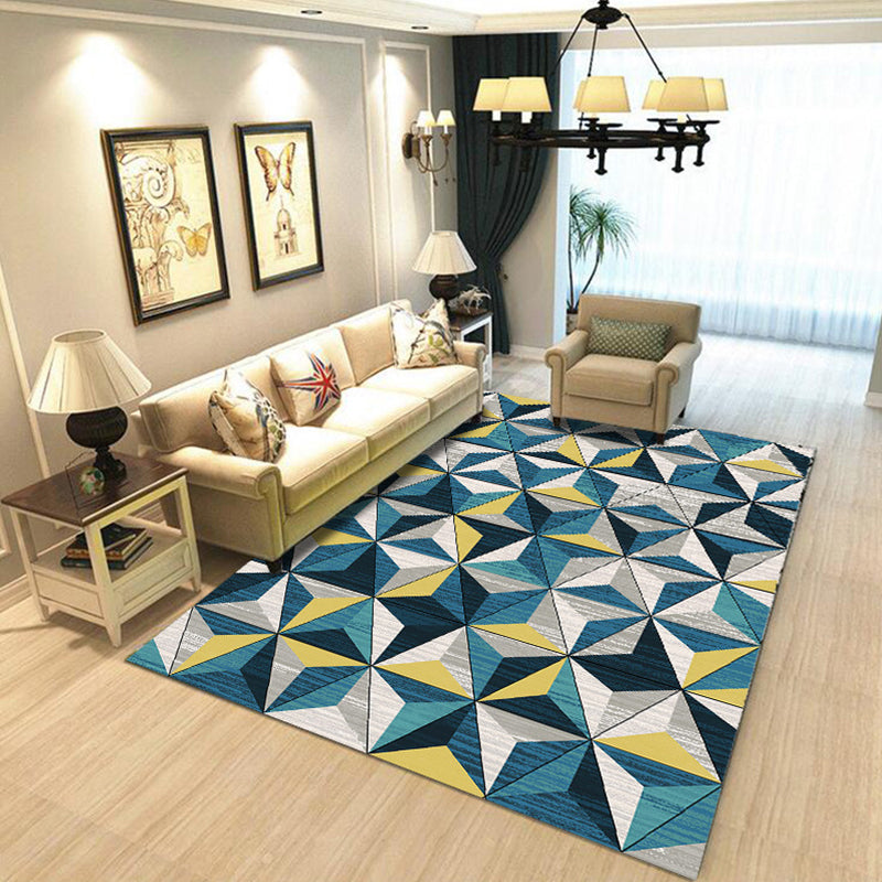 Simplicity Geometric Print Rug Multicolor Polypropylene Indoor Rug Stain Resistant Pet Friendly Anti-Slip Carpet for Home Blue Clearhalo 'Area Rug' 'Modern' 'Rugs' Rug' 2317239