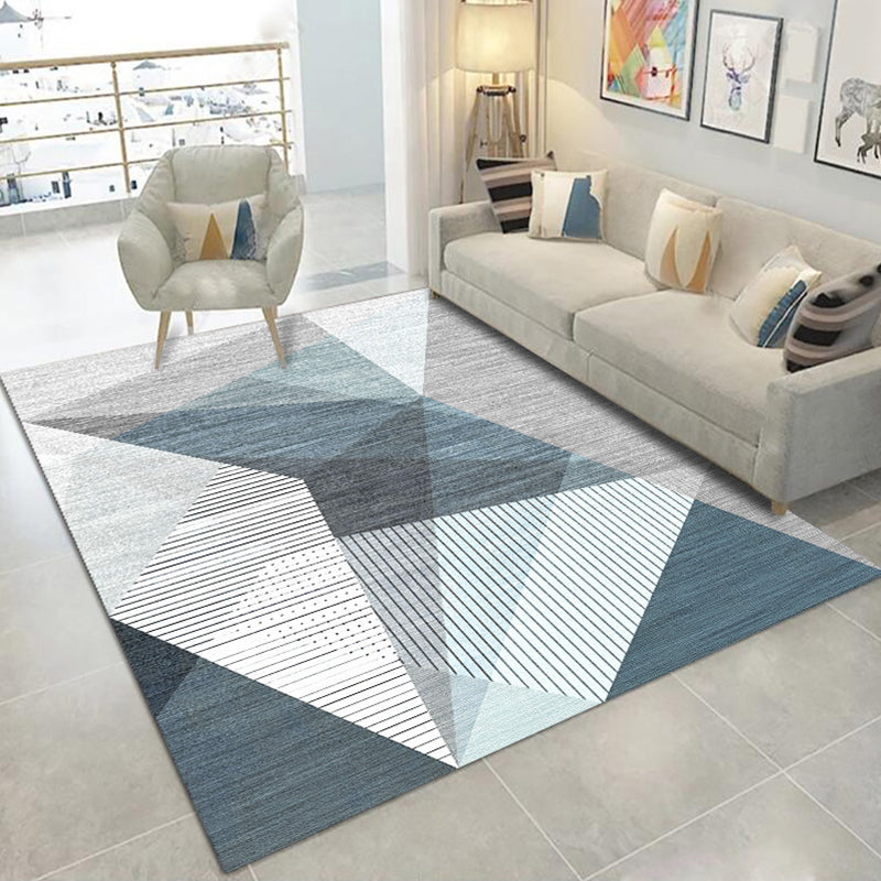 Simplicity Geometric Print Rug Multicolor Polypropylene Indoor Rug Stain Resistant Pet Friendly Anti-Slip Carpet for Home Gray-Blue Clearhalo 'Area Rug' 'Modern' 'Rugs' Rug' 2317242