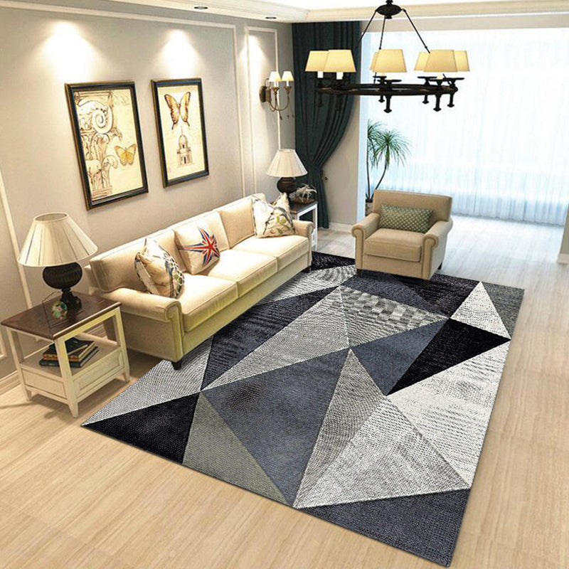 Simplicity Geometric Print Rug Multicolor Polypropylene Indoor Rug Stain Resistant Pet Friendly Anti-Slip Carpet for Home Grey Clearhalo 'Area Rug' 'Modern' 'Rugs' Rug' 2317243