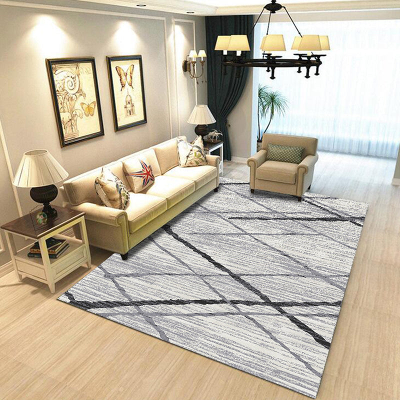 Simplicity Geometric Print Rug Multicolor Polypropylene Indoor Rug Stain Resistant Pet Friendly Anti-Slip Carpet for Home Smoke Gray Clearhalo 'Area Rug' 'Modern' 'Rugs' Rug' 2317244