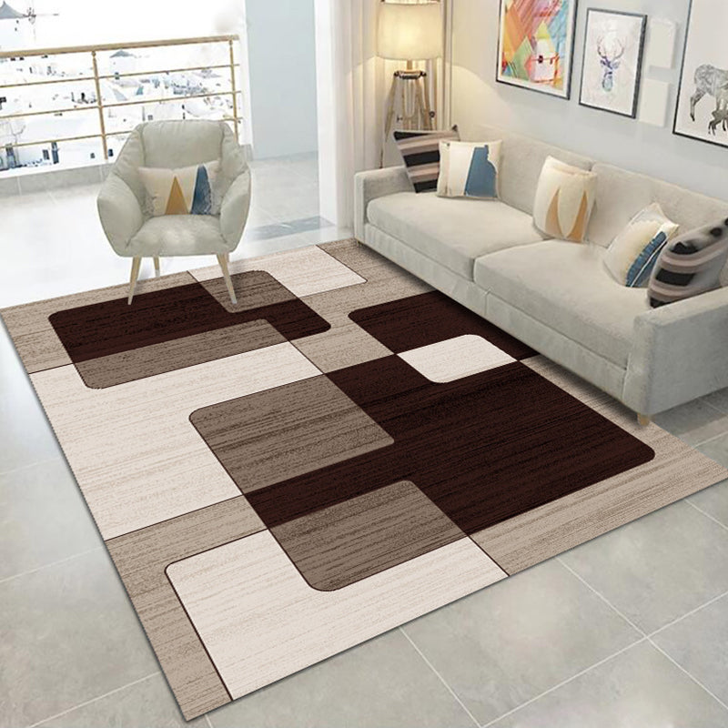 Simplicity Geometric Print Rug Multicolor Polypropylene Indoor Rug Stain Resistant Pet Friendly Anti-Slip Carpet for Home Brown Clearhalo 'Area Rug' 'Modern' 'Rugs' Rug' 2317249