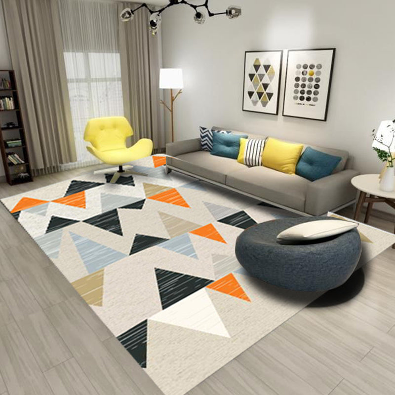 Simple Nordic Style Rug Multi Colored Geometric Print Carpet Washable Non-Slip Stain Resistant Rug for Home Khaki Clearhalo 'Area Rug' 'Modern' 'Rugs' Rug' 2317315