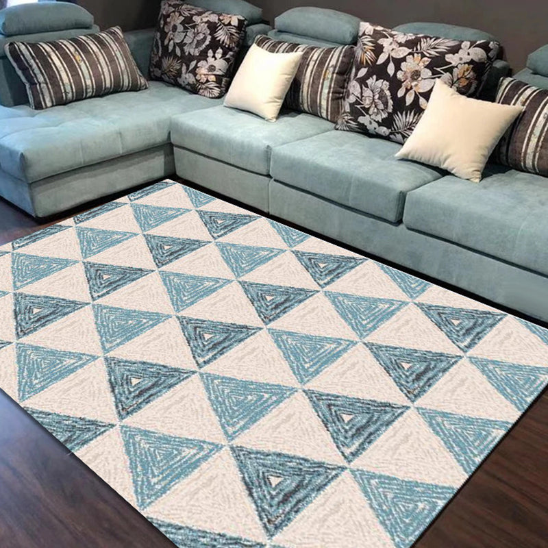 Simple Nordic Style Rug Multi Colored Geometric Print Carpet Washable Non-Slip Stain Resistant Rug for Home Blue Coffee Clearhalo 'Area Rug' 'Modern' 'Rugs' Rug' 2317316