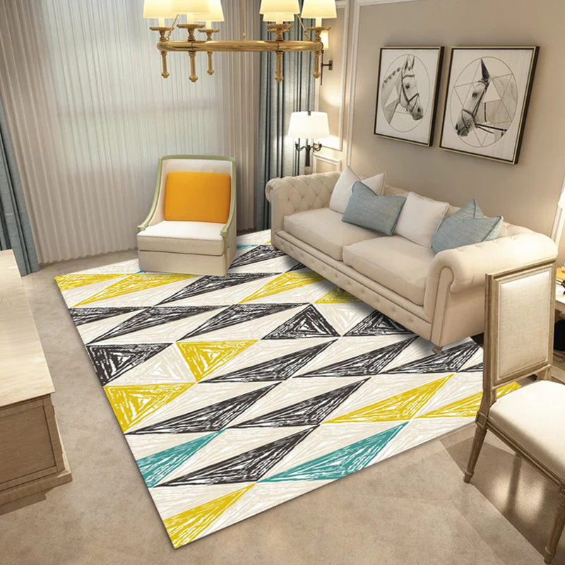 Simple Nordic Style Rug Multi Colored Geometric Print Carpet Washable Non-Slip Stain Resistant Rug for Home Yellow-Gray Clearhalo 'Area Rug' 'Modern' 'Rugs' Rug' 2317317