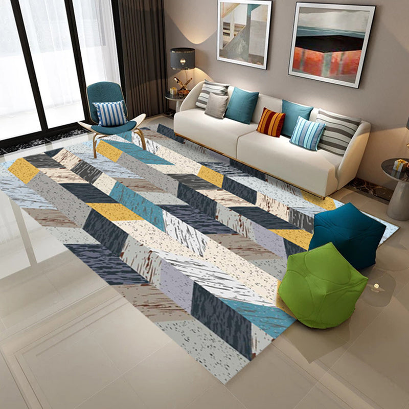 Simple Nordic Style Rug Multi Colored Geometric Print Carpet Washable Non-Slip Stain Resistant Rug for Home Blue Clearhalo 'Area Rug' 'Modern' 'Rugs' Rug' 2317319