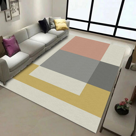 Simple Nordic Style Rug Multi Colored Geometric Print Carpet Washable Non-Slip Stain Resistant Rug for Home Beige Clearhalo 'Area Rug' 'Modern' 'Rugs' Rug' 2317320