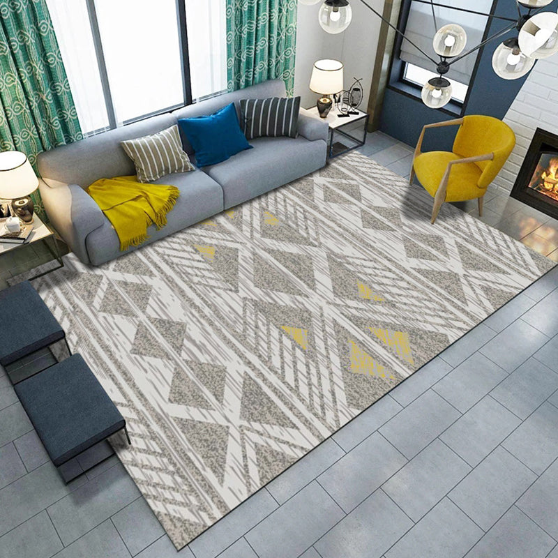 Simple Nordic Style Rug Multi Colored Geometric Print Carpet Washable Non-Slip Stain Resistant Rug for Home Taupe Clearhalo 'Area Rug' 'Modern' 'Rugs' Rug' 2317322