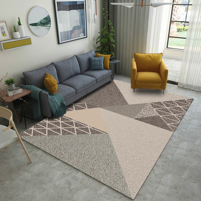 Simple Nordic Style Rug Multi Colored Geometric Print Carpet Washable Non-Slip Stain Resistant Rug for Home Camel Clearhalo 'Area Rug' 'Modern' 'Rugs' Rug' 2317323