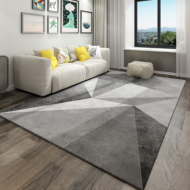 Stylish Modern Area Rug Multicolor Geometric Pattern Carpet Stain Resistant Non-Slip Backing Washable Rug for Drawing Room Dark Gray Clearhalo 'Area Rug' 'Modern' 'Rugs' Rug' 2317345