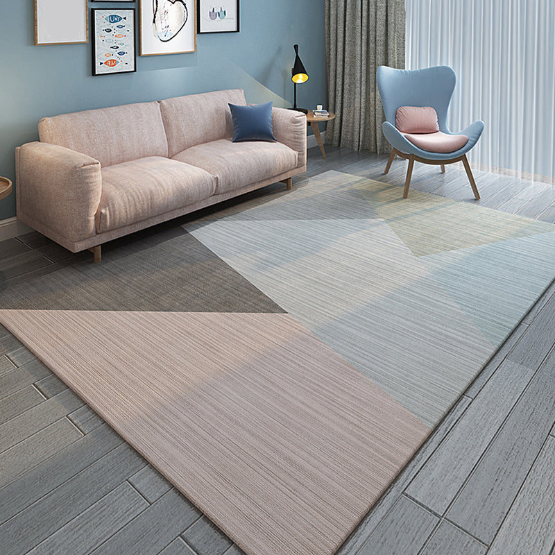 Stylish Modern Area Rug Multicolor Geometric Pattern Carpet Stain Resistant Non-Slip Backing Washable Rug for Drawing Room Light Blue Clearhalo 'Area Rug' 'Modern' 'Rugs' Rug' 2317346