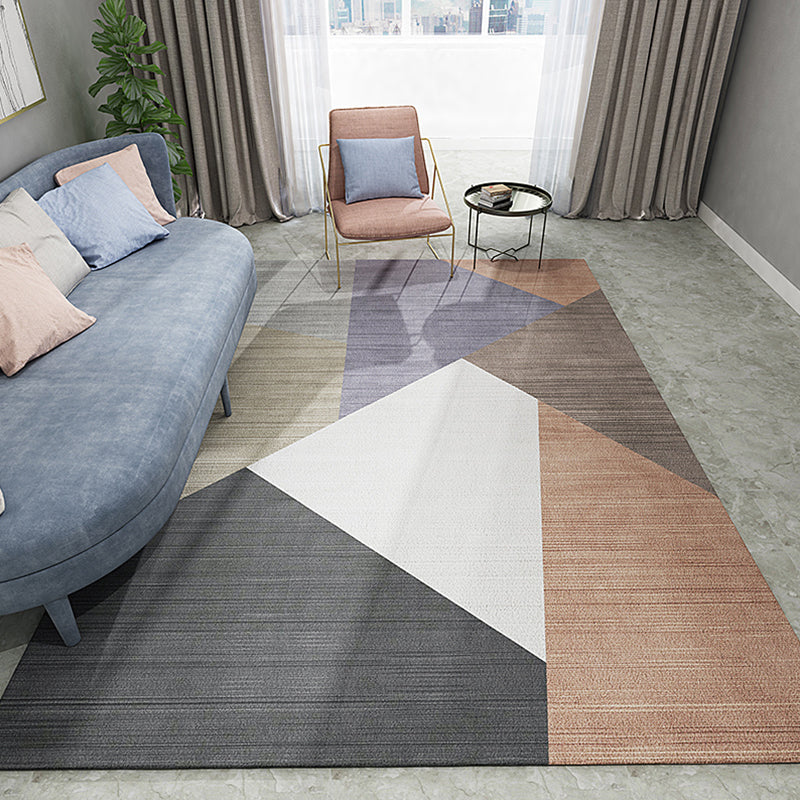 Stylish Modern Area Rug Multicolor Geometric Pattern Carpet Stain Resistant Non-Slip Backing Washable Rug for Drawing Room Brown Clearhalo 'Area Rug' 'Modern' 'Rugs' Rug' 2317348