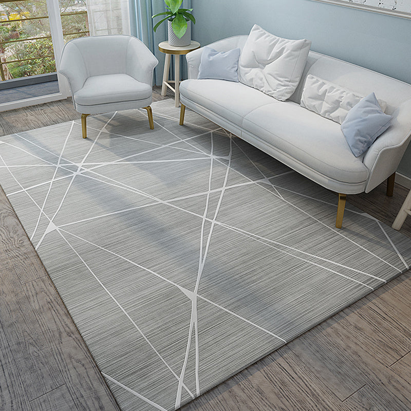 Stylish Modern Area Rug Multicolor Geometric Pattern Carpet Stain Resistant Non-Slip Backing Washable Rug for Drawing Room Light Gray Clearhalo 'Area Rug' 'Modern' 'Rugs' Rug' 2317352