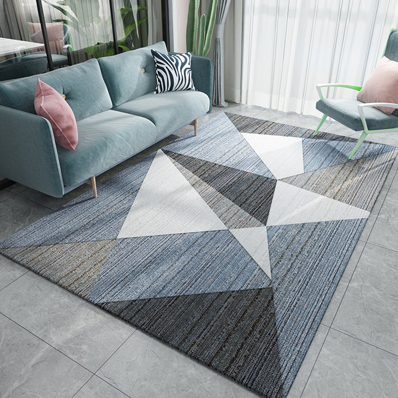 Stylish Modern Area Rug Multicolor Geometric Pattern Carpet Stain Resistant Non-Slip Backing Washable Rug for Drawing Room Silver Gray Clearhalo 'Area Rug' 'Modern' 'Rugs' Rug' 2317355