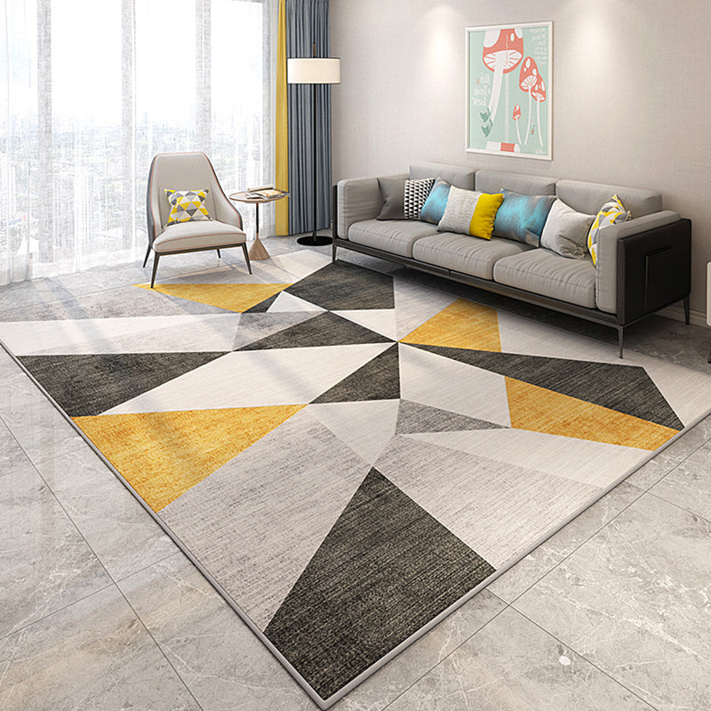 Stylish Modern Area Rug Multicolor Geometric Pattern Carpet Stain Resistant Non-Slip Backing Washable Rug for Drawing Room Khaki Clearhalo 'Area Rug' 'Modern' 'Rugs' Rug' 2317356