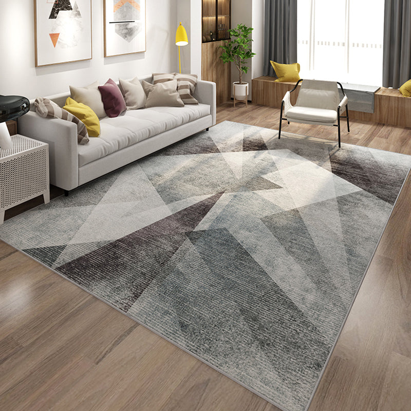 Stylish Modern Area Rug Multicolor Geometric Pattern Carpet Stain Resistant Non-Slip Backing Washable Rug for Drawing Room Grey Clearhalo 'Area Rug' 'Modern' 'Rugs' Rug' 2317357