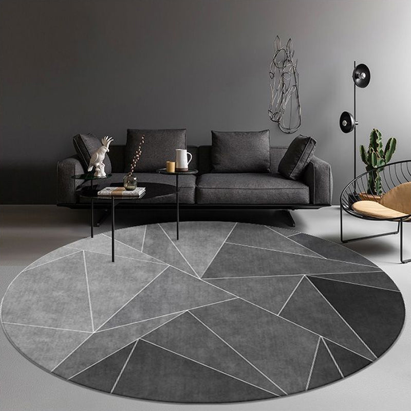 3D Abstract Illusion Rug, Two Tone Black-and-white Polyester Door