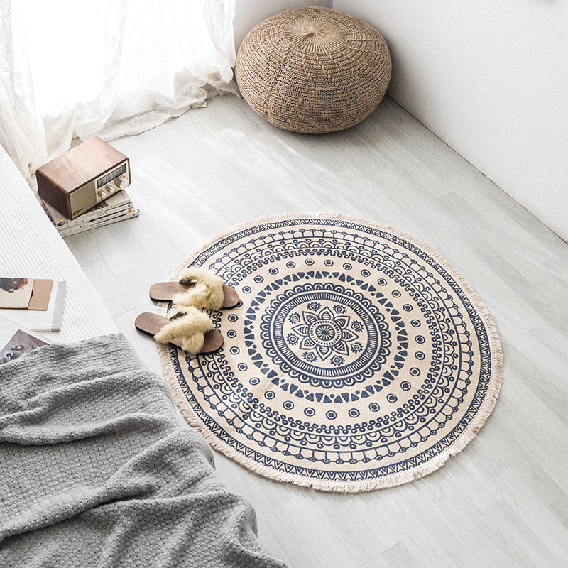 Multi Colored Bedroom Rug Relaxing Geometric Printed Area Carpet Jute Easy Care Pet Friendly Indoor Rug Gray-Blue Clearhalo 'Area Rug' 'Bohemian' 'Rugs' Rug' 2317630