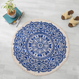 Multi Colored Bedroom Rug Relaxing Geometric Printed Area Carpet Jute Easy Care Pet Friendly Indoor Rug Royal Blue Clearhalo 'Area Rug' 'Bohemian' 'Rugs' Rug' 2317634