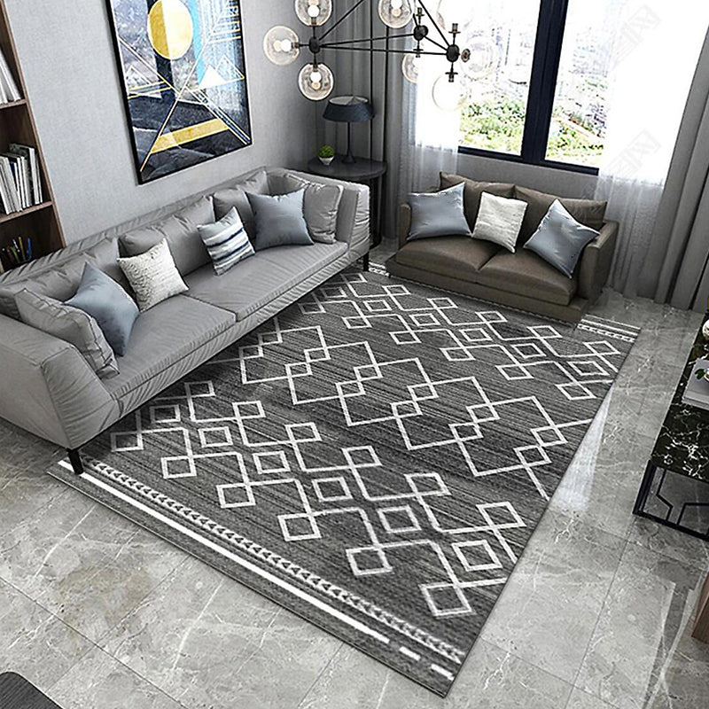 Nordic Decoration Rug Multicolored Geometric Print Indoor Rug Polyster Non-Slip Pet Friendly Washable Area Carpet Dark Gray Clearhalo 'Area Rug' 'Rugs' 'Southwestern' Rug' 2317733