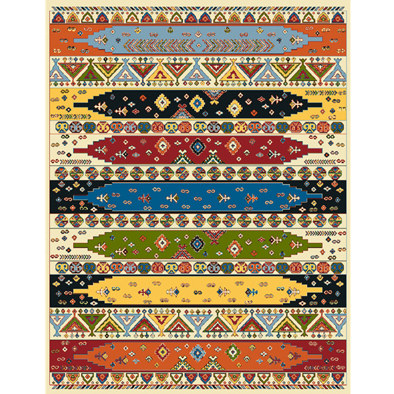 Boho Living Room Rug Multi Colored Plaid Printed Indoor Rug Synthetics Non-Slip Backing Pet Friendly Carpet Yellow Clearhalo 'Area Rug' 'Bohemian' 'Rugs' Rug' 2317745