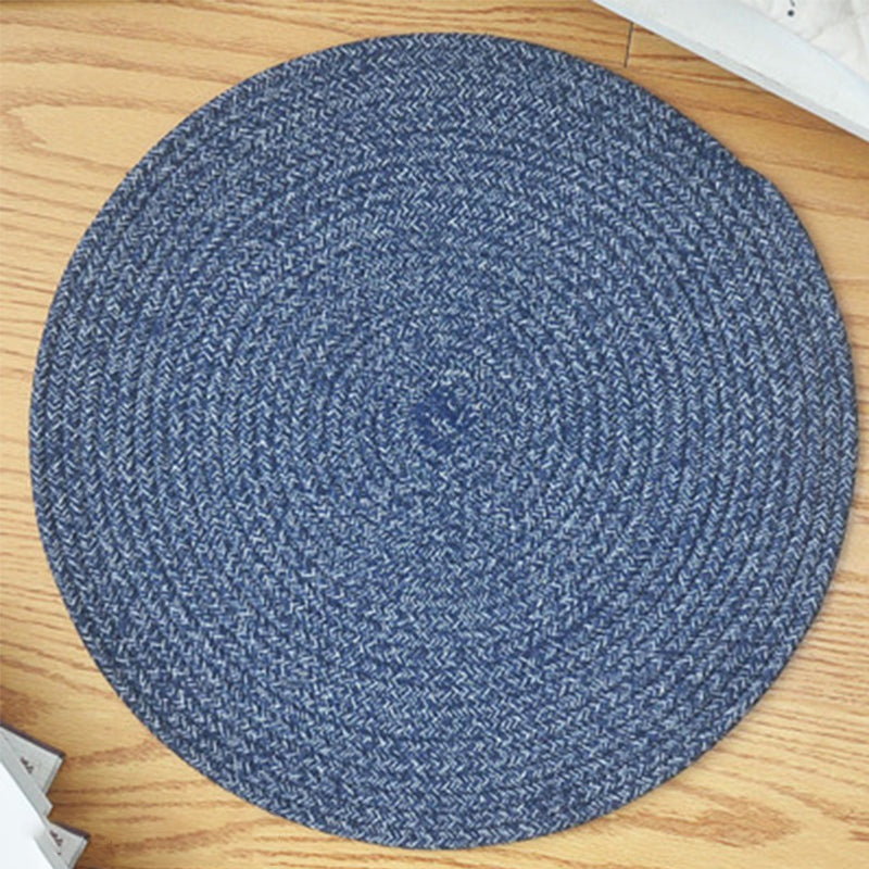 Simplicity Bedroom Rug Multi Color Solid Color Area Carpet Sisal Non-Slip Backing Machine Washable Indoor Rug Denim Blue Clearhalo 'Area Rug' 'Rug' 2317943