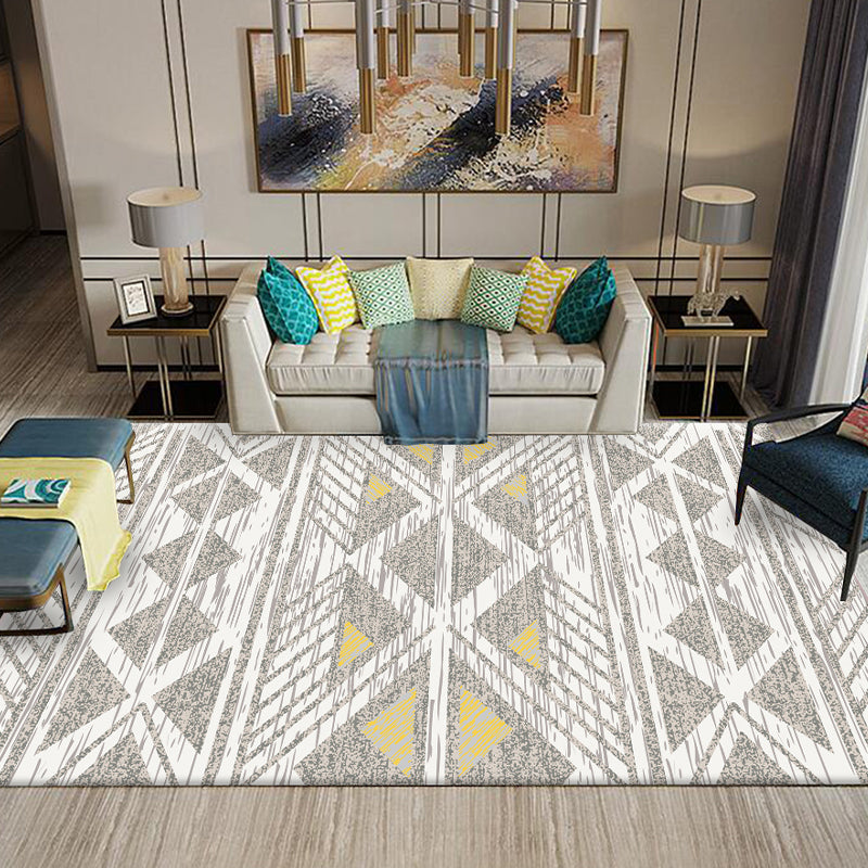 Multi-Color Southwestern Rug Polypropylene Stripe Printed Area Carpet Non-Slip Backing Pet Friendly Easy Care Indoor Rug for Decor Grey Clearhalo 'Area Rug' 'Rugs' 'Southwestern' Rug' 2318108