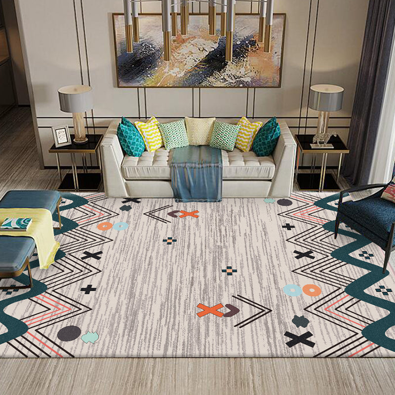 Multi-Color Southwestern Rug Polypropylene Stripe Printed Area Carpet Non-Slip Backing Pet Friendly Easy Care Indoor Rug for Decor Khaki Clearhalo 'Area Rug' 'Rugs' 'Southwestern' Rug' 2318112