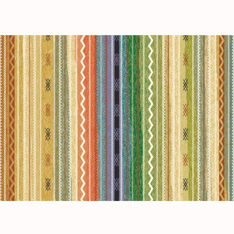 Casual Stripe Printed Rug Multi-Color Polyster Indoor Rug Anti-Slip Backing Pet Friendly Easy Care Area Carpet for Parlor Yellow-Green Clearhalo 'Area Rug' 'Bohemian' 'Rugs' Rug' 2318131