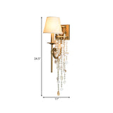 Torch Bedroom Wall Light Fixture Classic Metal 1 Light Brown/Gold Sconce Lamp with/without Shade Clearhalo 'Wall Lamps & Sconces' 'Wall Lights' Lighting' 232094