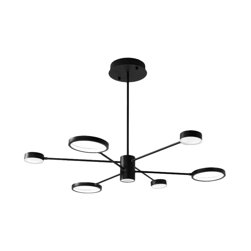 Sputnik Chandelier Pendant Lighting Modern Acrylic 6/8/10 Lights Black Led Hanging Lamp Fixture in White/Warm Light Clearhalo 'Ceiling Lights' 'Chandeliers' 'Modern Chandeliers' 'Modern' Lighting' 232184