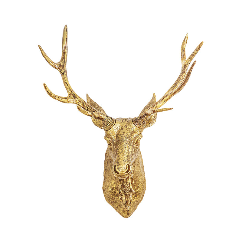 Deer Head Bedroom Wall Light Fixture Traditional Style Resin 1 Light Grey/Silver/Bronze Sconce Lamp Clearhalo 'Wall Lamps & Sconces' 'Wall Lights' Lighting' 232436