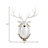 Resin Deer Head Sconce Light Country 16“/18.5” W LED Living Room Wall Mounted Lamp in Black/White/Wood Clearhalo 'Wall Lamps & Sconces' 'Wall Lights' Lighting' 232467