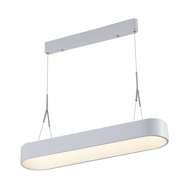 Metal Rectangle Chandelier Lighting Modernist Led 33.5"/47" Wide White/Grey Hanging Lamp Kit with Recessed Diffuser in Third Gear Clearhalo 'Ceiling Lights' 'Chandeliers' 'Modern Chandeliers' 'Modern' Lighting' 232554