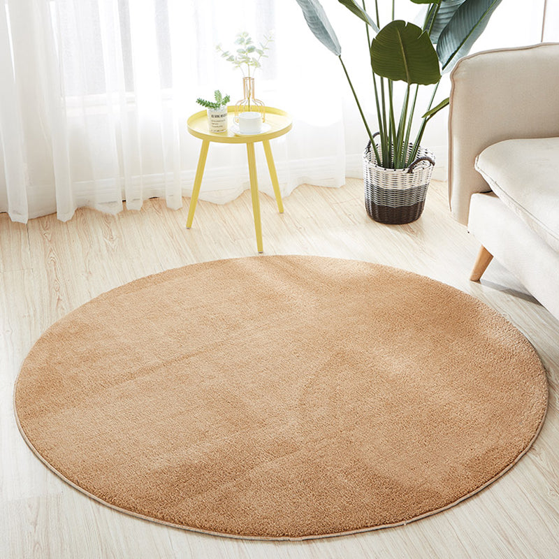 Multi-Color Living Room Rug Relaxing Solid Color Area Carpet Cotton Blend Non-Slip Stain-Resistant Easy Care Rug Khaki Clearhalo 'Area Rug' 'Casual' 'Rugs' Rug' 2325575