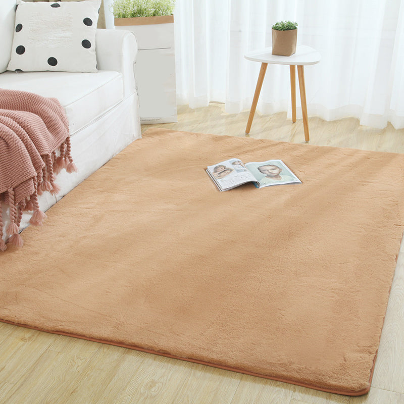 Multi-Color Solid Color Rug Cotton Blend Simple Area Rug Anti-Slip Backing Pet Friendly Easy Care Area Carpet for Home Khaki Clearhalo 'Area Rug' 'Casual' 'Rugs' Rug' 2325639