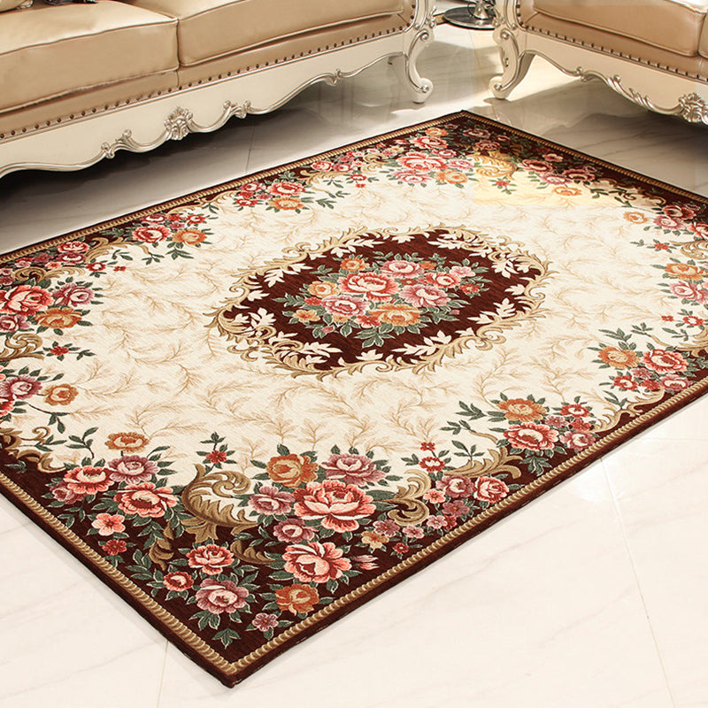 Retro Flower Patterned Non-slip newest Carpet, Living Room Floor Mat, Area Rug