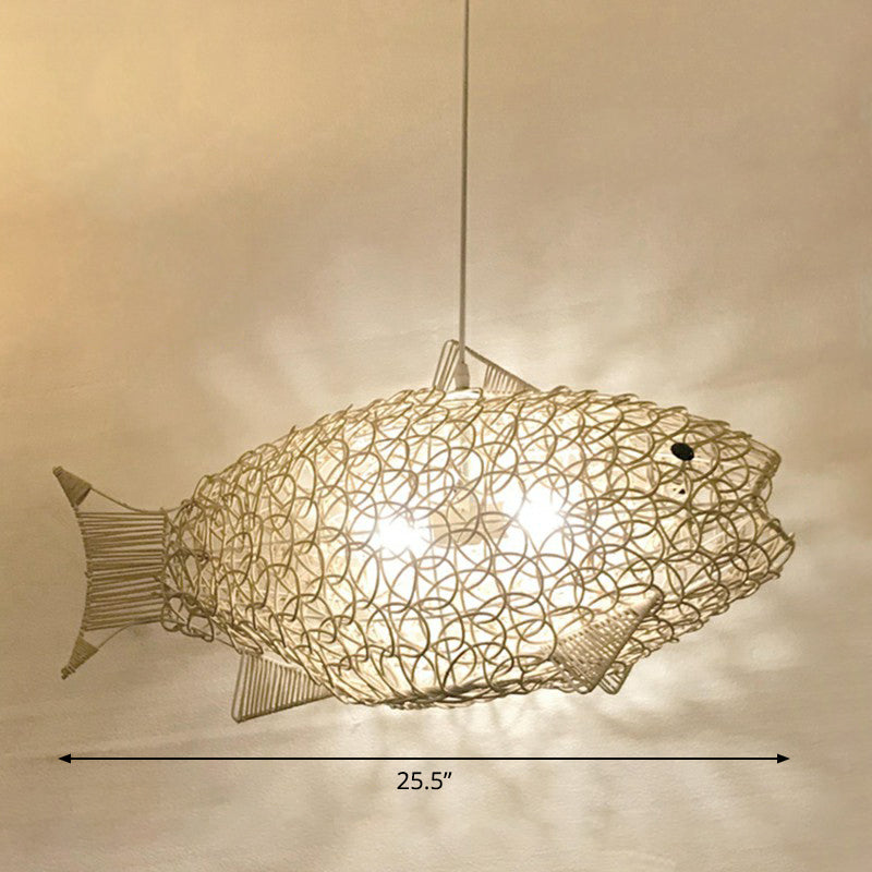 Bamboo Woven Fish Shaped Pendant Ceiling Light Asian 1-Bulb Beige Suspension Lighting for Restaurant Beige Cylinder Clearhalo 'Ceiling Lights' 'Pendant Lights' 'Pendants' Lighting' 2326622_2503a11f-2cee-4b2b-a10b-2e9f00db4ec6