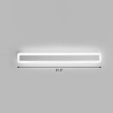 Bar Shaped Vanity Light Minimalist Acrylic Bathroom LED Wall Mounted Light in White White 31.5" White Clearhalo 'Modern wall lights' 'Modern' 'Vanity Lights' 'Wall Lights' Lighting' 2326689