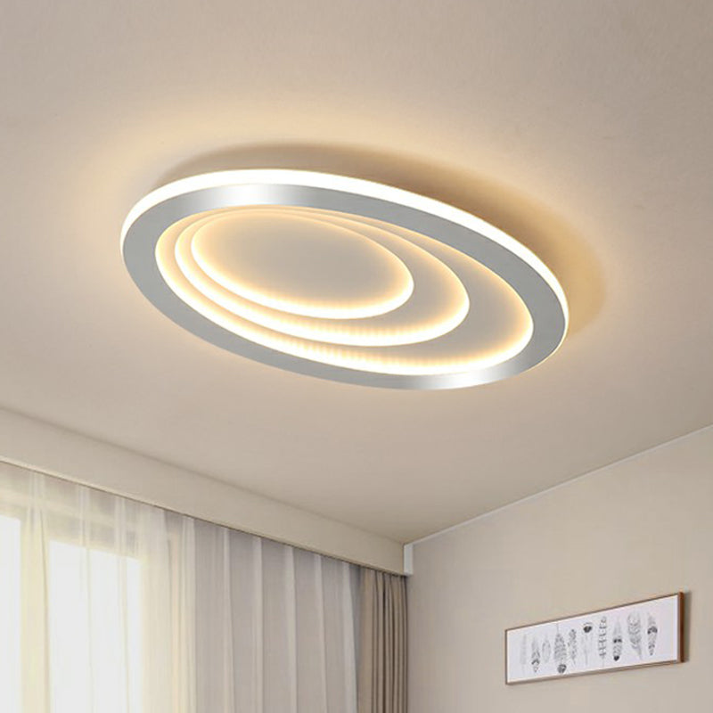 Concentric Acrylic Flush Ceiling Light Modern White Finish LED Flush Mount Lighting Clearhalo 'Ceiling Lights' 'Close To Ceiling Lights' 'Close to ceiling' 'Flush mount' Lighting' 2326747