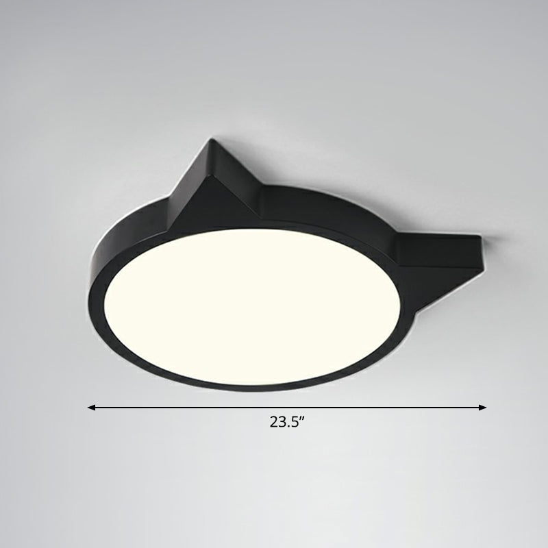 Minimalistic Kitty Flush Mount Ceiling Light Acrylic Kids Bedroom LED Flushmount Black 23.5" Third Gear Clearhalo 'Ceiling Lights' 'Close To Ceiling Lights' 'Close to ceiling' 'Flush mount' Lighting' 2326853